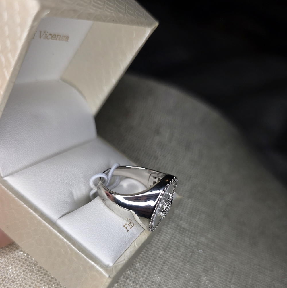Giorgio di Vicenza Silver Starburst Ring with Mother of Pearl Size 8 - Picture 7 of 12